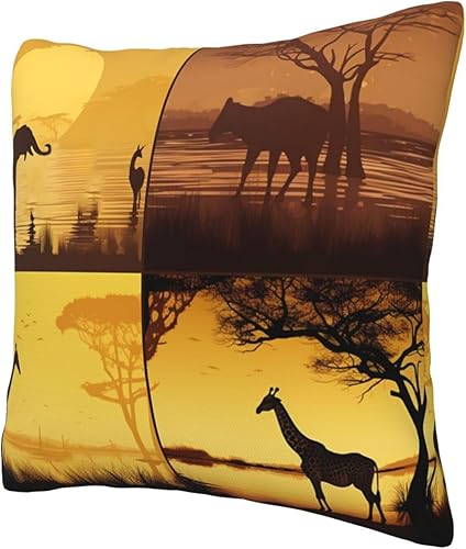Miniatura 7 de Fundas de almohada decorativas de 16 x 16 pulgadas, fundas de almohada para sofá, animales de pastizales africanos, fundas de almohada cuadradas