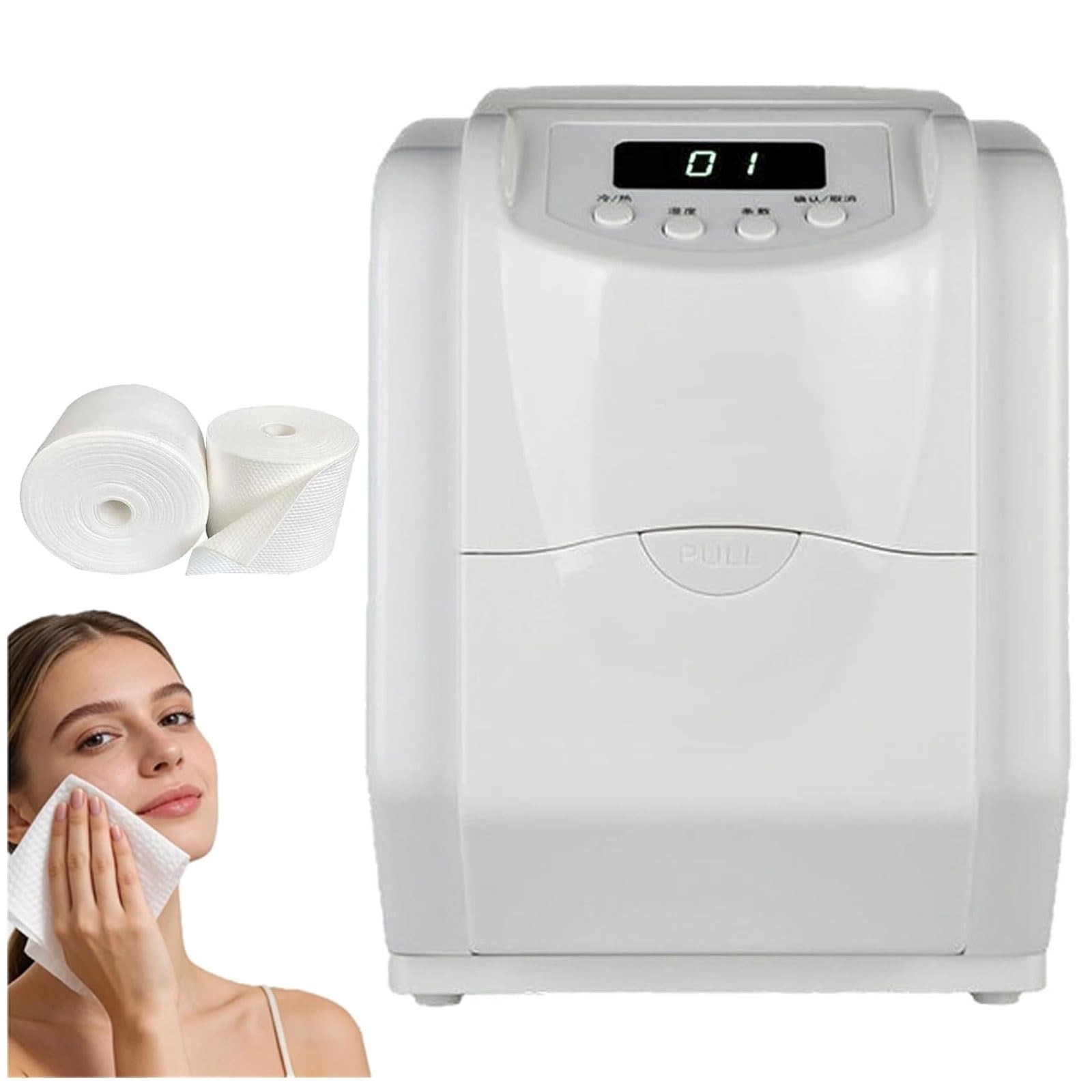 Xcscuk Automatic Towel Dispenser, Dual-Use Hot/Cold Towel Heater,Disposable Towel Machine, 50-60°C Intelligent Temperature Control (B)