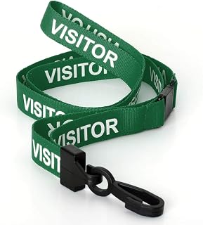 CKB LTD Visitor LANYARDS Breakaway Safety Lanyard Neck Strap Swivel Plastic Clip for ID Card Holder - Pull Quick Release Design (Pack of 10, Green)