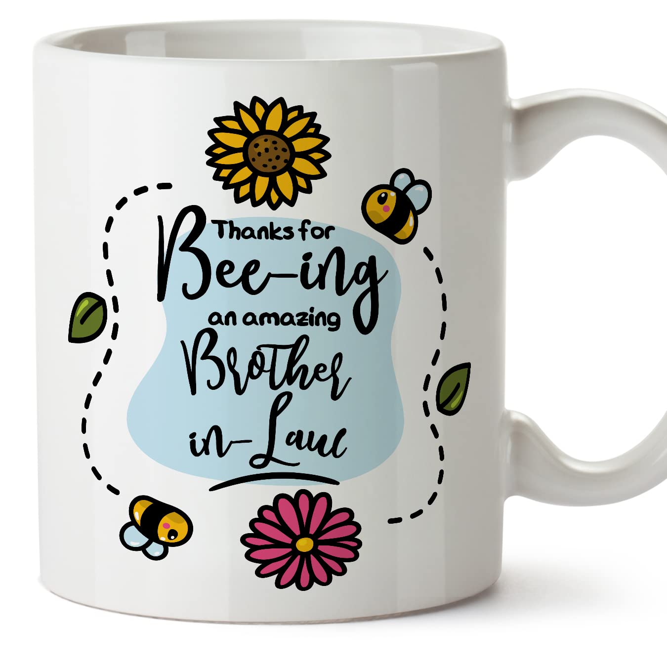 MUGFFINS Brother in Law Mug - in English - Thanks for Beeing Amazing - Funny Gift - Ceramic 11oz Mug