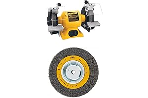 DEWALT 8-Inch Bench Grinder With Wire Wheel Brush