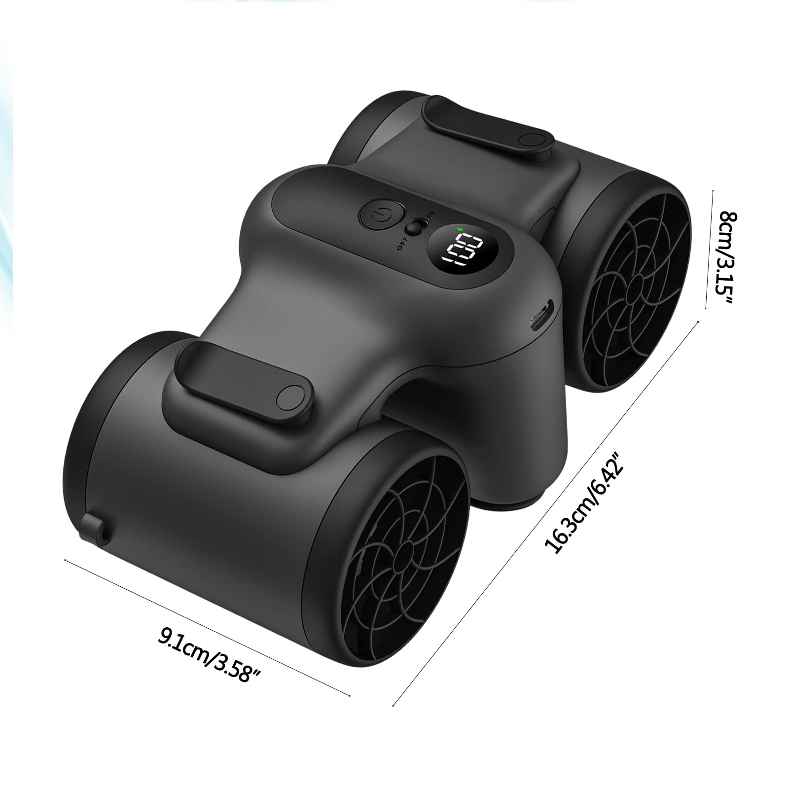 Ventilador de cintura de carga USB montado en la cintura, color