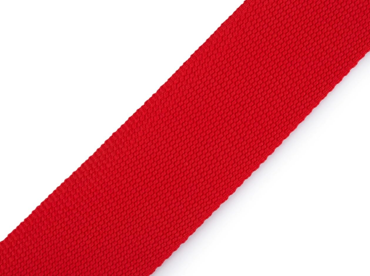 cyclingcolors 50mm Wide Polypropylene Webbing Strap 5 Metres Rope for Backpacks, Furniture, Chairs, Haberdashery, Clothing, Red