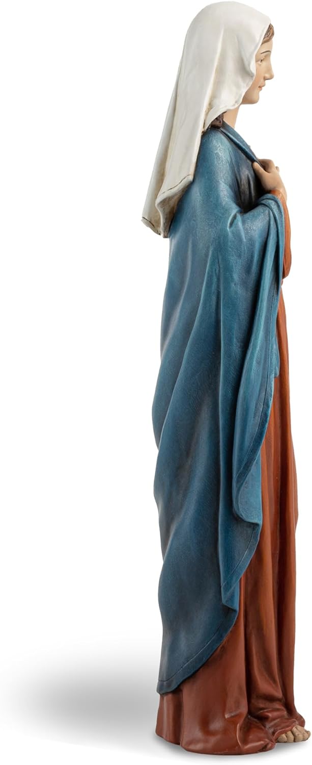 12" H Immaculate Heart of Mary Statue,Vrigin Mary Mother of Jesus Statue,Perfect Hand Made Catholic Figurine for Home Decor Catholic Gifts for Mom's Birthday