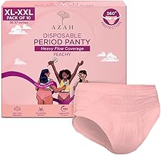 Azah Disposable Period Panty for Girls| Period Panty for Women Heavy Flow | Peachy New Look | 12-Hour Protection | 360° Coverage| All-Night Protection [XL-2XL, Pack of 10]