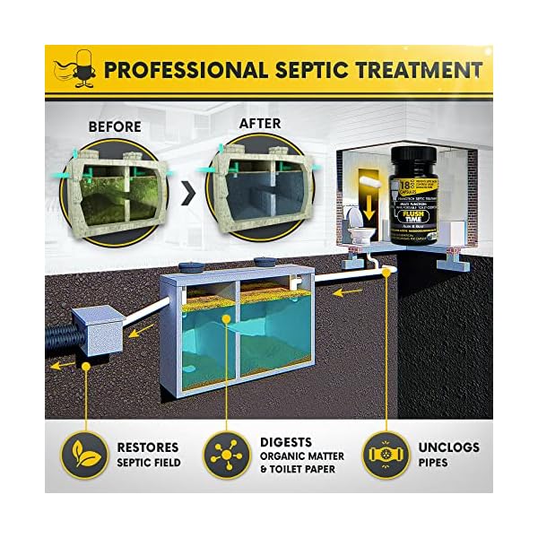 FLUSHTIME Septic Tank Treatment 18 Month Supply Avoid Septic Backup