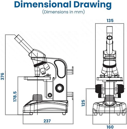Miniatura 4 de Accu-Scope Microscopio compuesto EXM-150 - Cabeza monocular, aumento 40-400X, diafragma de disco, iluminación LED inalámbrica, microscopio biológico