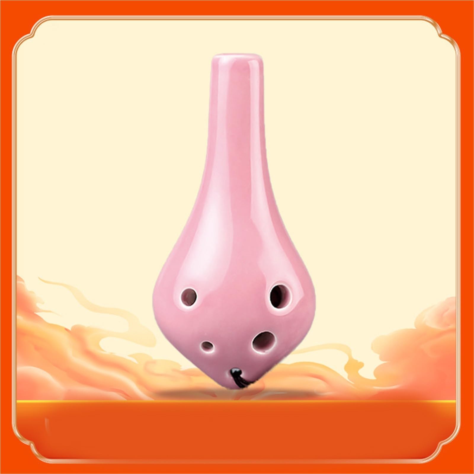 Ocarina Strumento Per Principianti Ocarina In Chiave Do Alta A Sei Fori Con Bocca Lunga Smaltata In Ceramica Rosa