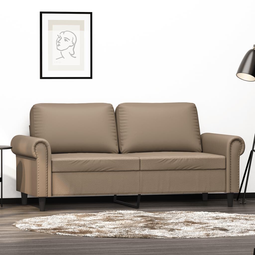 Canapé 2 Places, Causeuse de Salon Fauteuil Sofa 2 Places Cappuccino 172 x 77 x 80 cm Similicuir