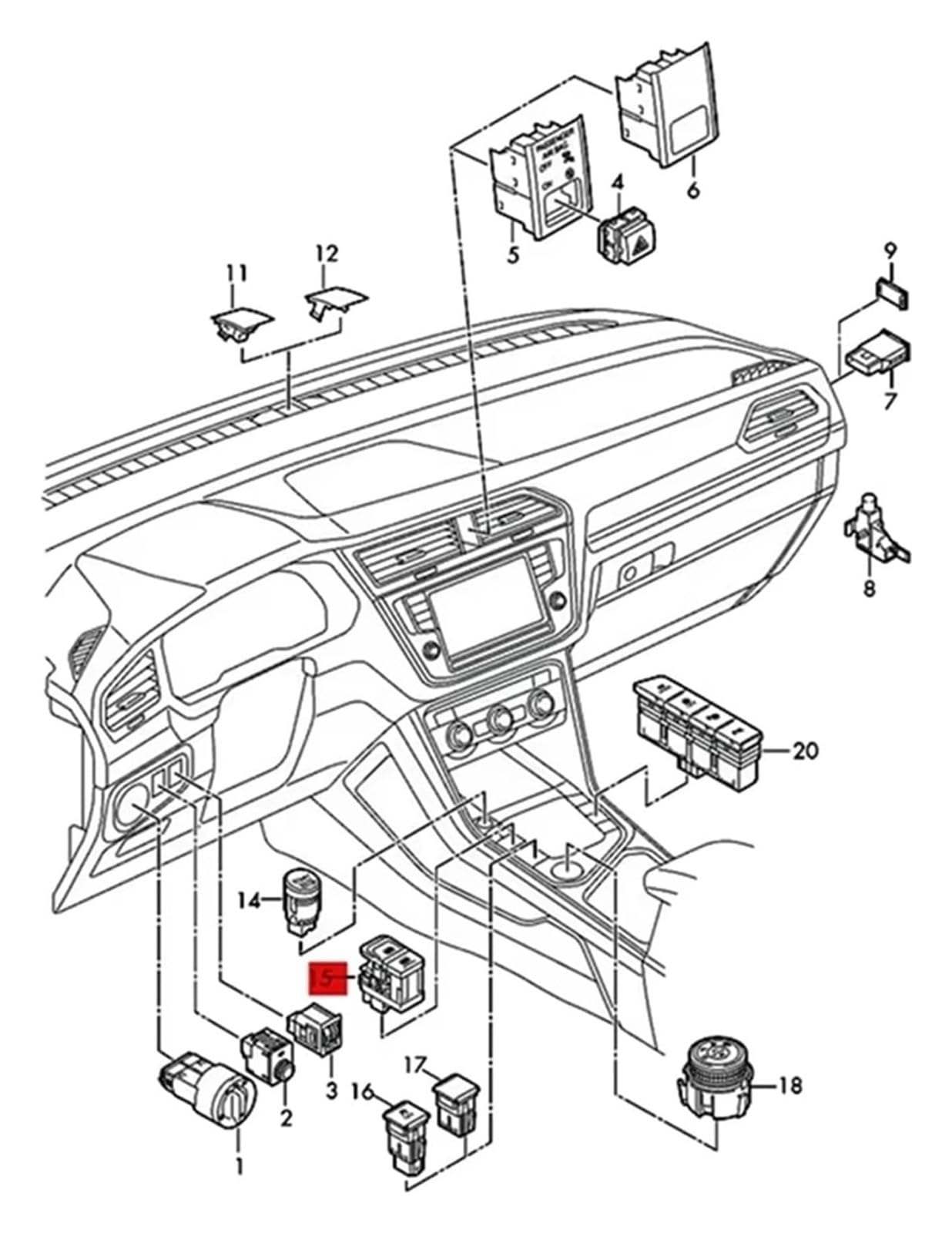 Attuatore Freno A Stazionamento Per Tiguan L Per Tiguan II 2017-2022 5NG 927 225 5NG927225 Freno A Mano Elettronico Interruttore Parcheggio Con Freno Pulsante Mantenimento Automatico