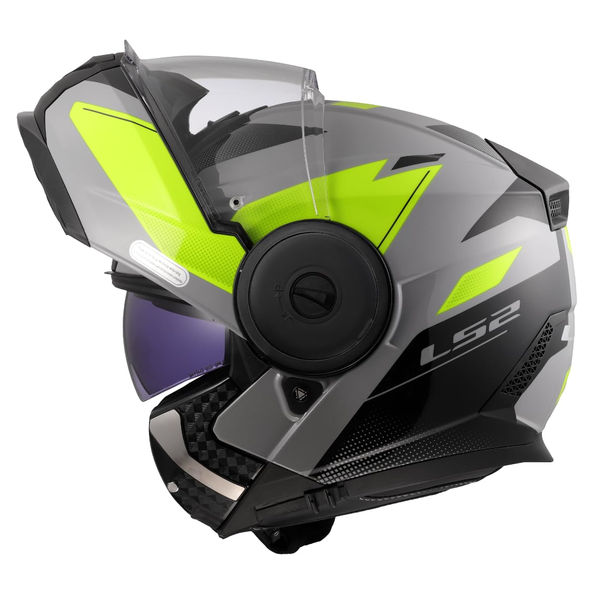 LS2, Casco Moto Modular SCOPE II DURIA Grey H-​V Yellow, XXL