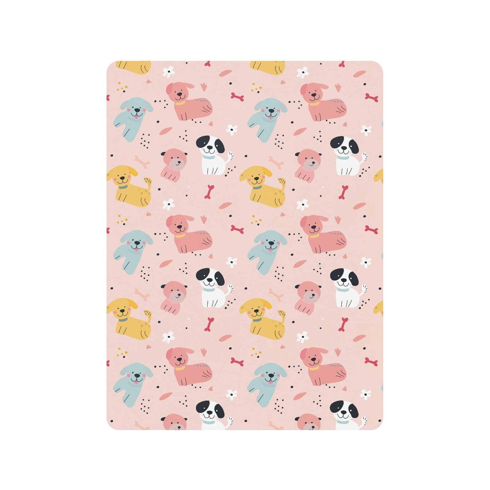 Cartone animato carino cani rosso chiaro lenzuola per neonati ragazze cotone baby playard foglio ultra morbido neonati culla lenzuolo per la decorazione della scuola materna, 1 confezione juego de
