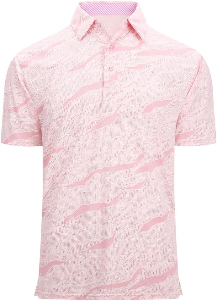 Mens Golf Shirts Short Sleeve Polo Shirt Dry Fit Performance Moisture Wicking Casual Quick Dry Golf Shirt for Men