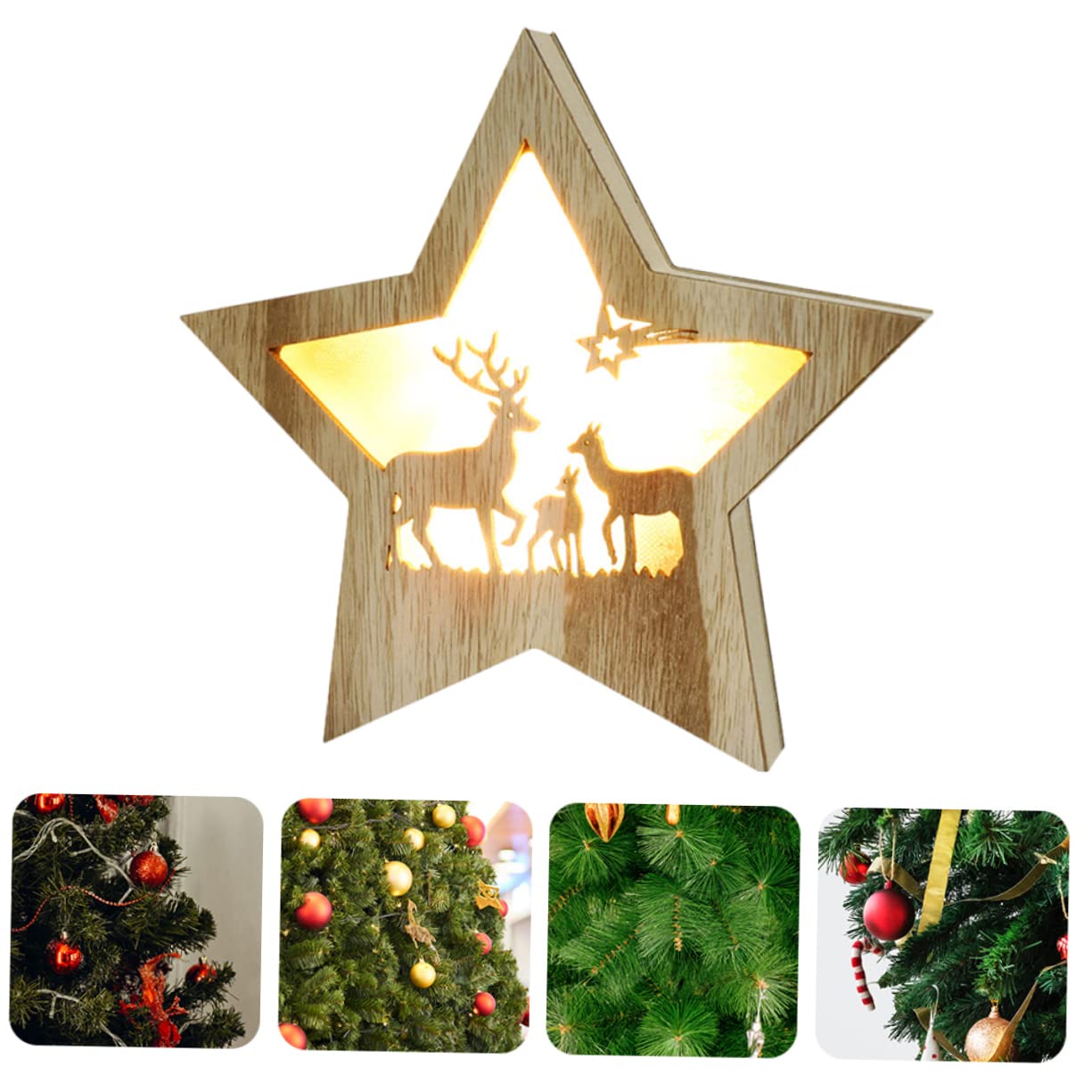 Garneck Cimier De Sapin De Noël Lumineux à LED Avec Support à