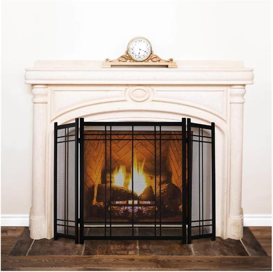 Fireplace Screen Black Minimalist Line Fireplace Screen Metal Decorative Rack