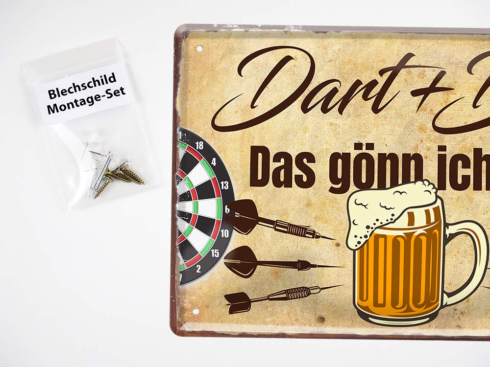 Vintage Darts Blechschild, 20,3x30,5 Cm – Wanddekoration Für Spielezimmer, Bar Oder ManCave