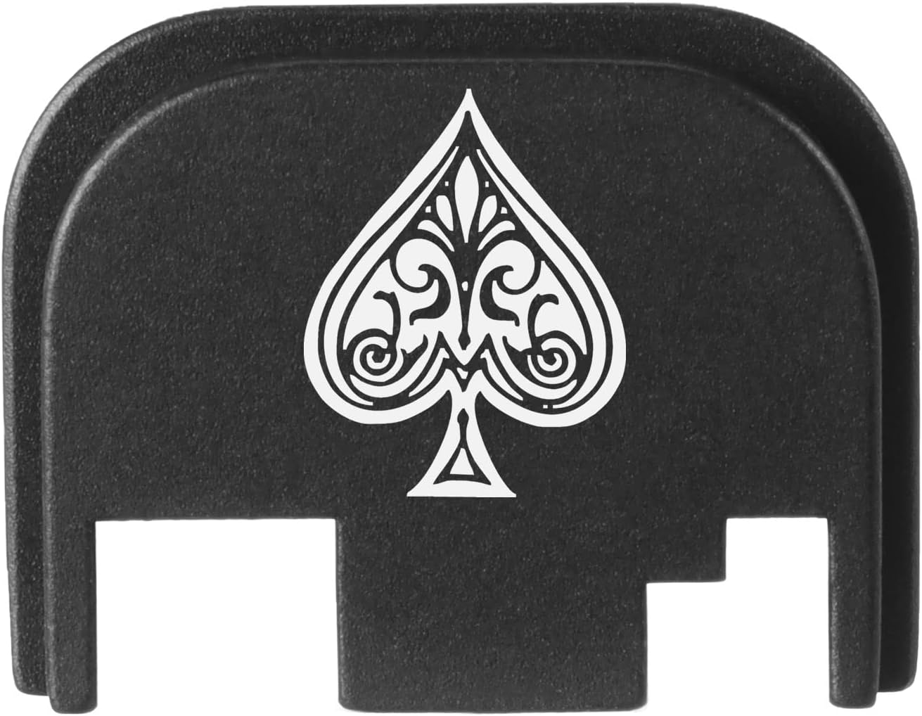 NDZ Performance Rear Slide Cover Back Plate for Glock Gen 1-4 Laser Engraved Hardcoat Anodized Aluminum in Black - Ace of Spades