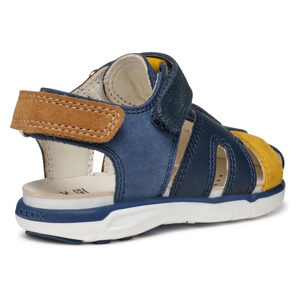 Geox B SANDAL DELHI BOY A - Sandalo Baby - Jungen, Dk Navy/Dk Yellow,
