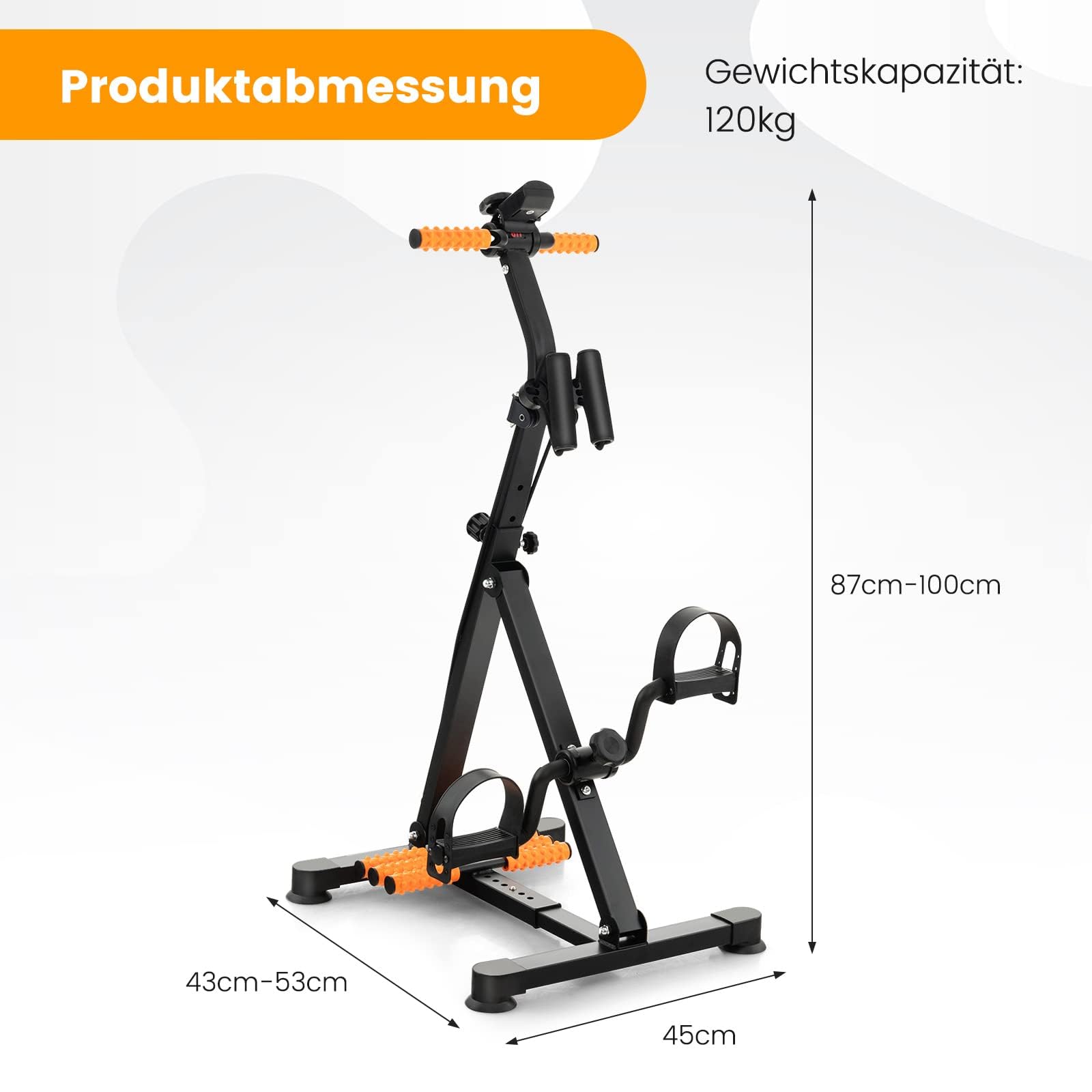 COSTWAY Pedaltrainer für Senioren, Arm und Beintrainer mit LCD Display, Bewegungstrainer höhen- & längenverstellbar, Heimtrainer für Zuhause