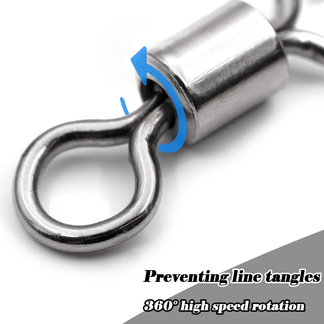 9KM DWLIFE Fishing Swivels Stainless Steel Rolling Barrel Swivels Fishing Line Connector Corrosion Resistance Solid Rings Fishing Tackle for Freshwater Saltwater -12#25pcs