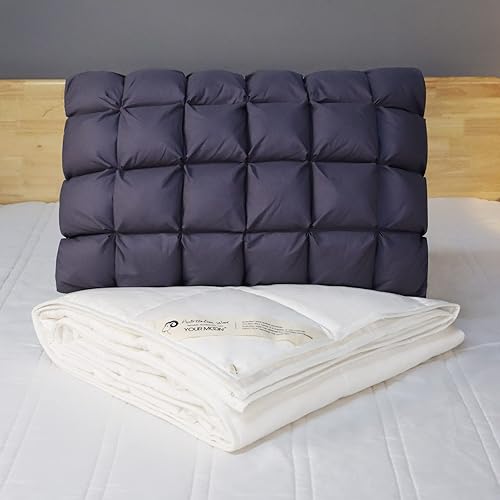 Miniatura 2 de YOUR MOON Edredón de lana ligero tamaño Queen blanco y almohada suave gris tamaño Queen