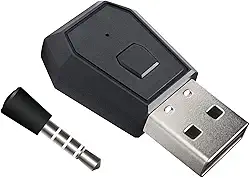 Adaptador Bluetooth PS4 sem fio, Zamia PS4 PS5 Dongle Mini USB 4.0 Fone de ouvido Adaptador Transmissores Receptor de microfone Suporte A2DP HFP HSP