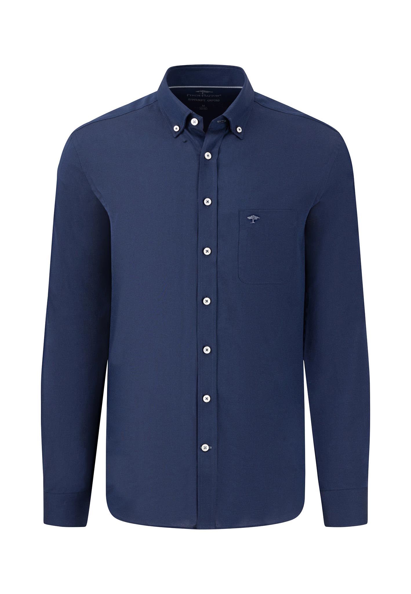 FYNCH-HATTON Soft Oxford Cotton Shirt Navy/XL