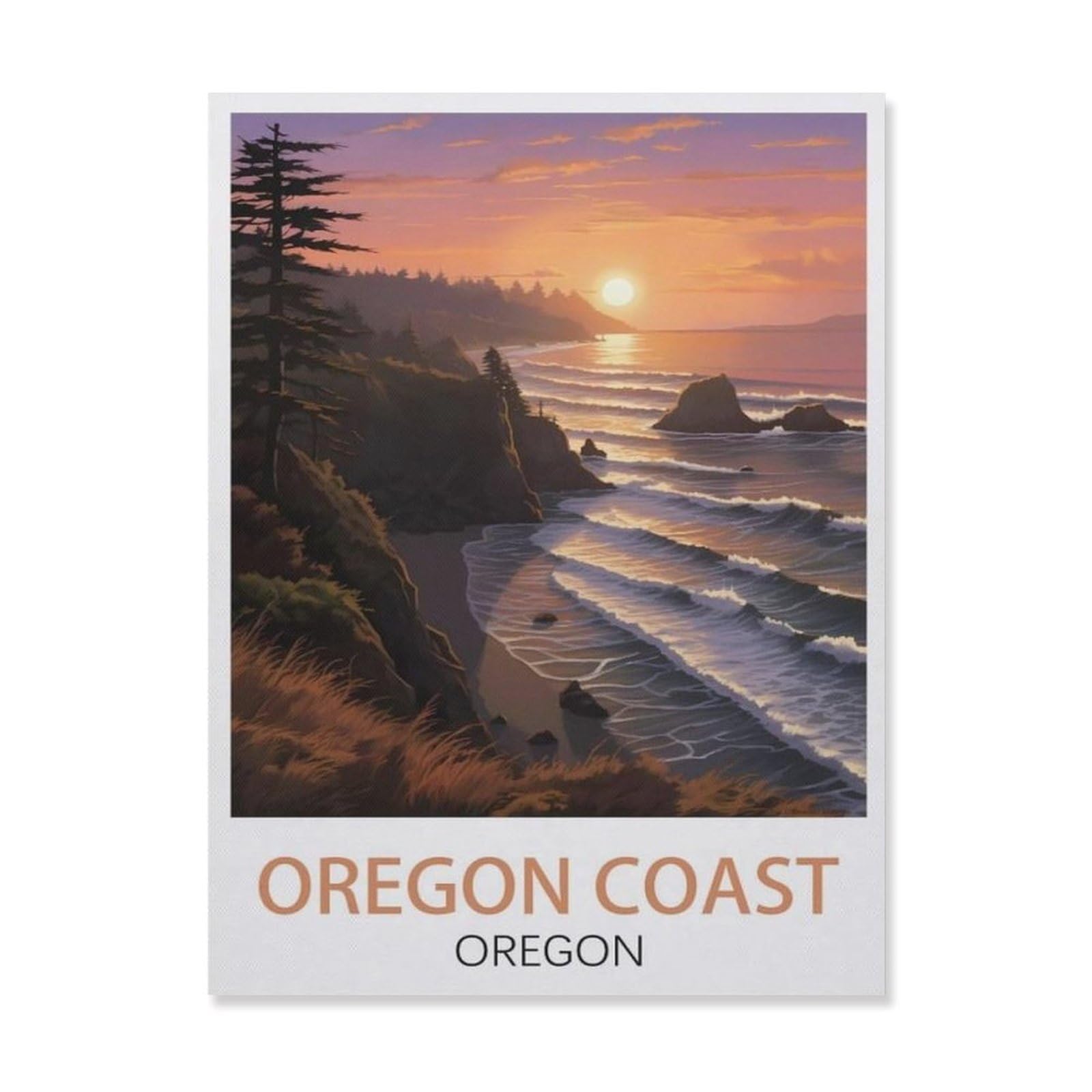 Metal Tin Sign，Oregon Coast Oregon(15x30cm）
