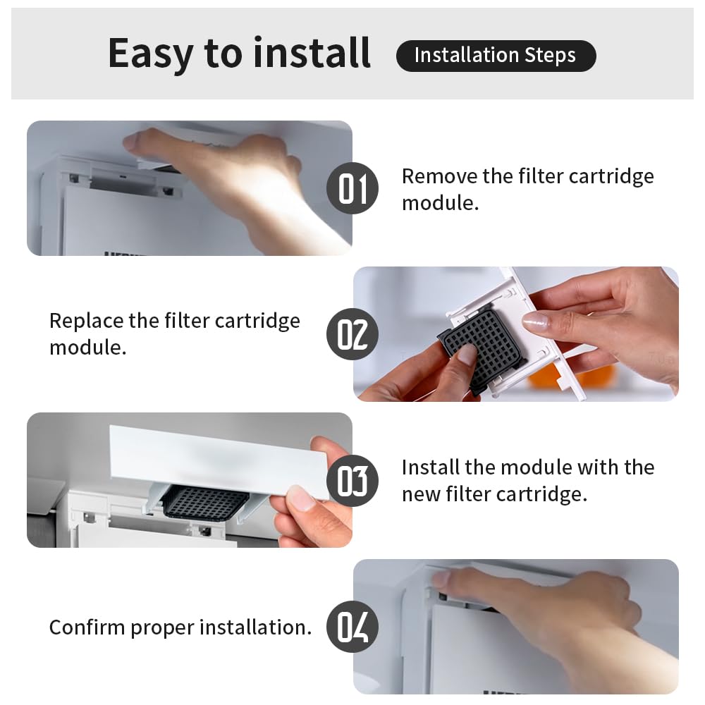 4 filtros de carbón activado para frigorífico Liebherr Fresh Air – Reemplazan 7440021-00 [9096989, 988246001, 988246000, 9882429] - Negro