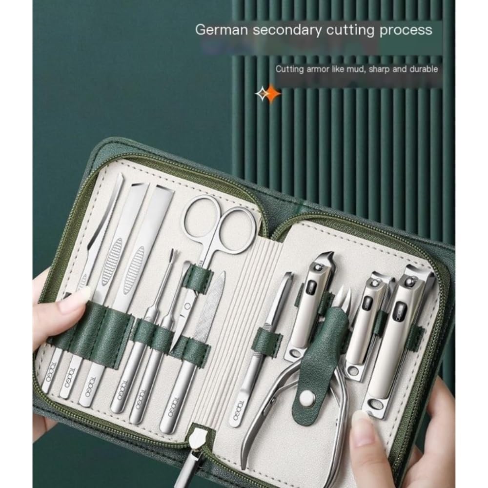 Zestaw obcinaczy do paznokci, zestaw obcinaczy do paznokci, dla mężczyzn, do Pedicure Cutter, do domu, ukośne szczypce do skórek, obcinacz do paznokci i obcinaczy do paznokci u stóp (jasnozielony)