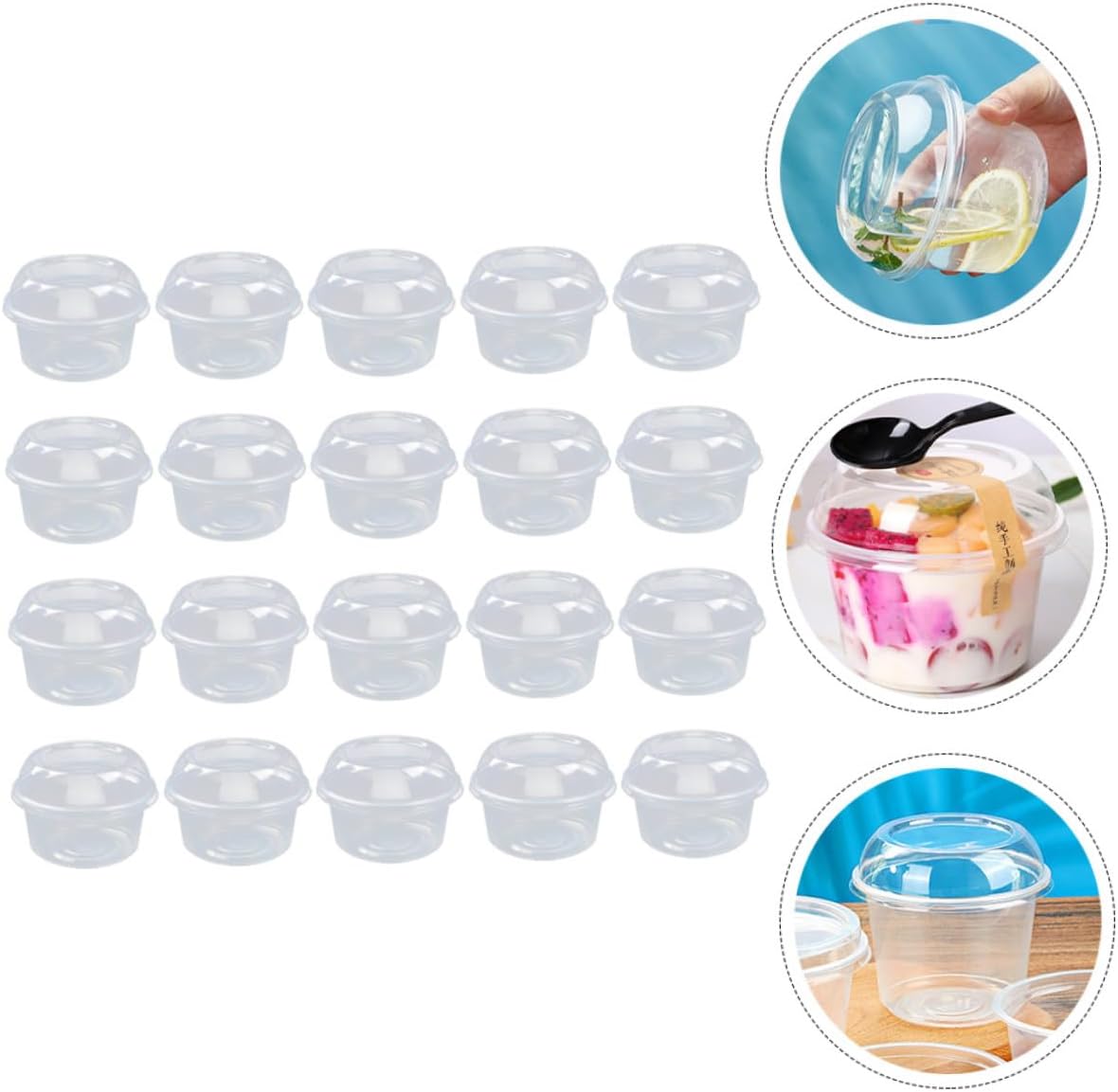Dessert Packaging Box with Lid 360ml Cupcake Carrier Food Storage Container for Fruit Snacks and Bakery Takeout