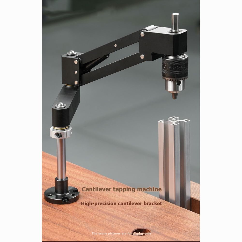 Soporte de Voladizo para Taladro Eléctrico, Herramienta de Roscado Horizontal y Vertical de Aleación de Aluminio CNC.