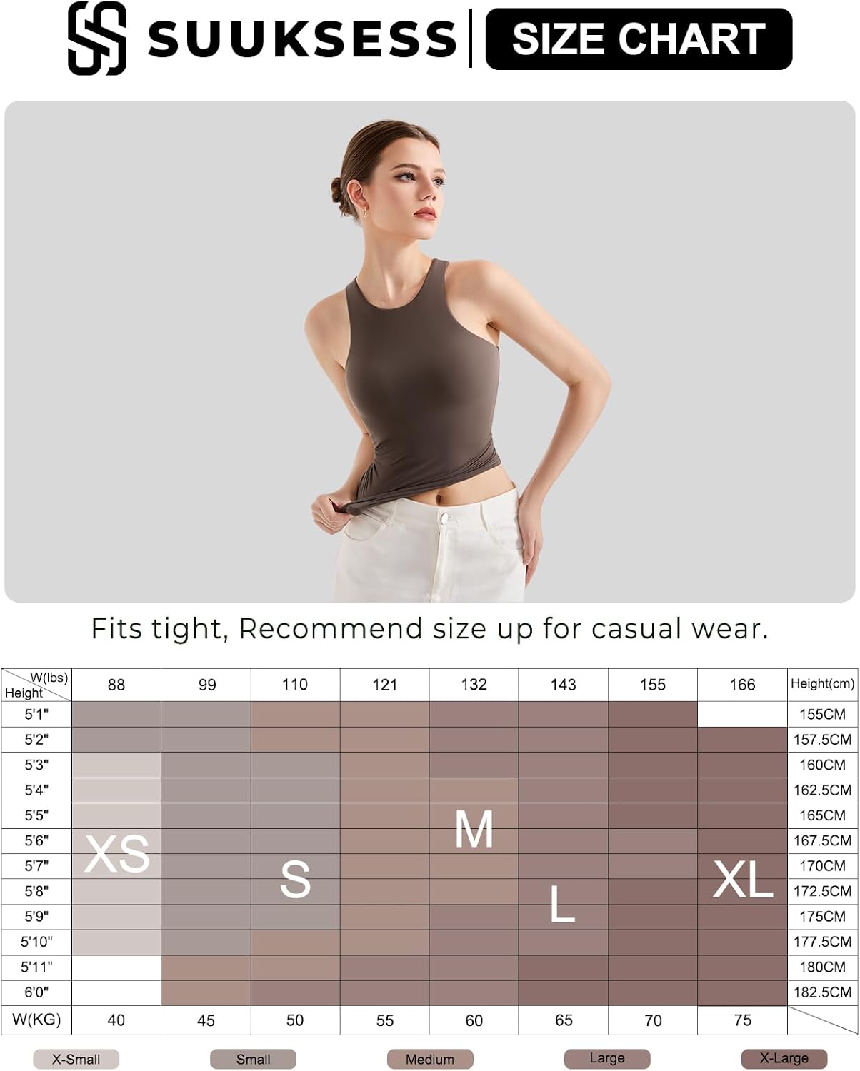 SUUKSESS Women High Neck Sleeveless Double Lined Summer Basic Crop Tank Tops - Image 7