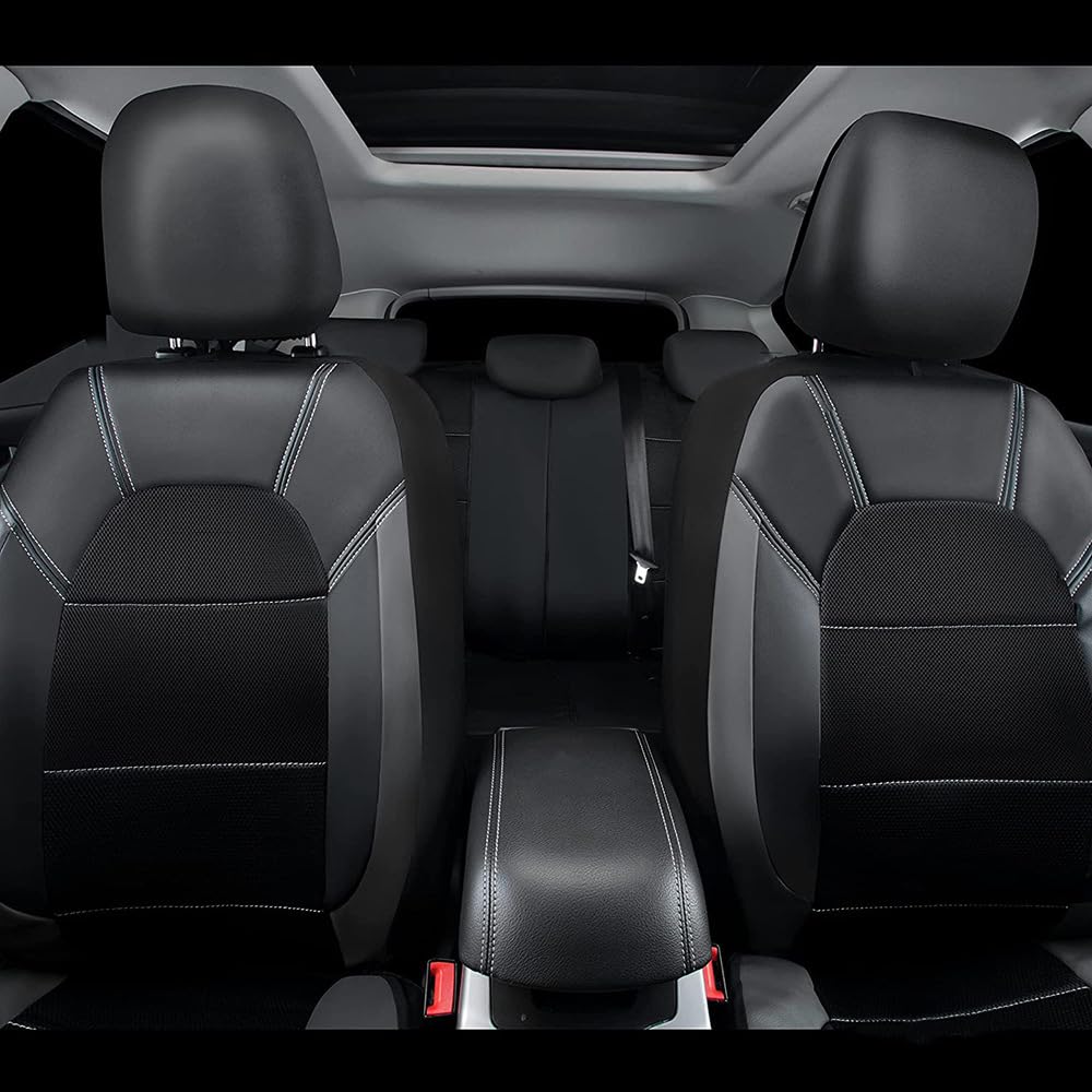 9 Piezas Coche Funda Asiento para Peugeot 2008 2014-2019, Impermeables Juegos de Cubreasientos Interior Protectores Accesorios,A/Black