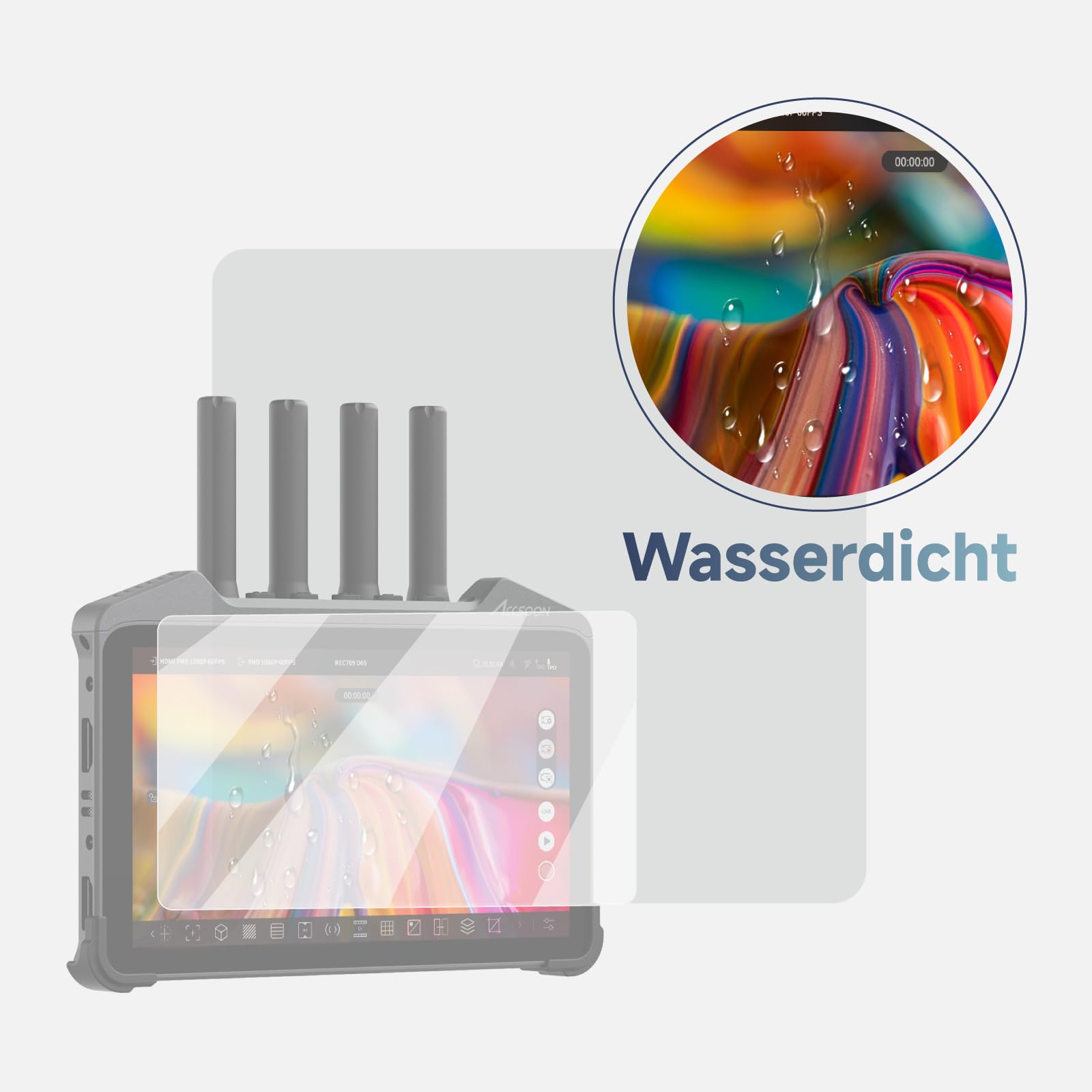 Accsoon Protector de pantalla para monitor CineView M7/M7 Pro (7 pulgadas) – 0,33 mm, resistente a los arañazos, sin burbujas, irrompible, HD, fácil aplicación