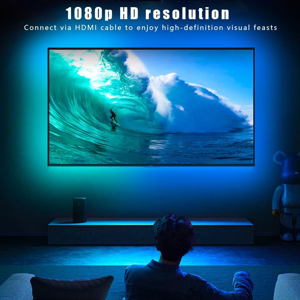Striscia LED RGB da 5m,Striscia LED for TV,Suono e luce HDMI,Striscia illuminazione ambientale for computer con sincronizzazione immagine schermo,Striscia LED indirizzabile con controllo APP Bluetooth