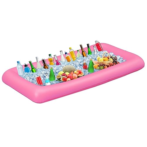 Ice Buffet Serving Tray Drink Cooler with Drain Plug,Inflatable Ice