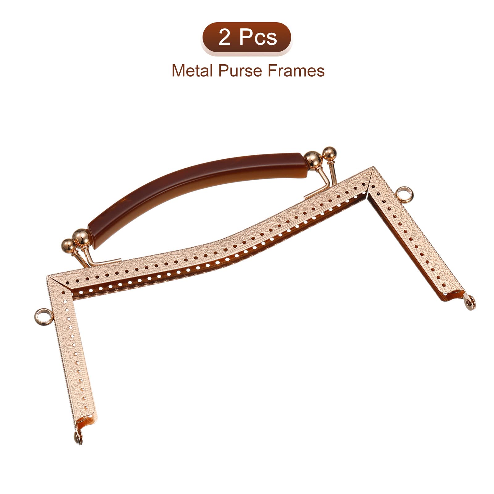 uxcell Metal Purse Frames 2 Pcs Kiss Lock Clasp Frame Embossed Clutch Frame  with Rubber Handle for Coin Purse Handbag Making DIY Craft, Gold : ...