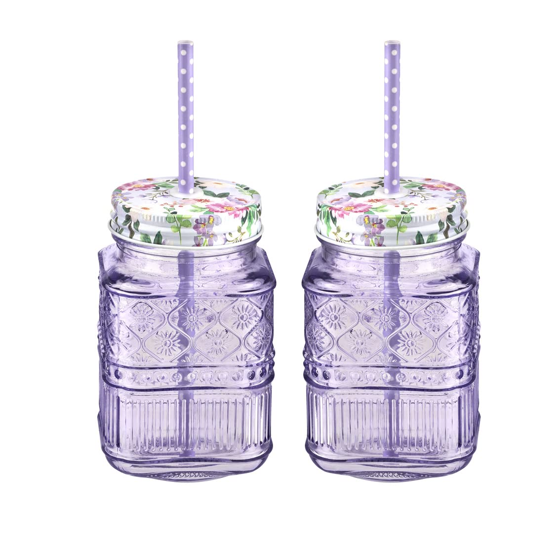 Récipients Mason en verre de stockage violet 16oz pour vrac et épices