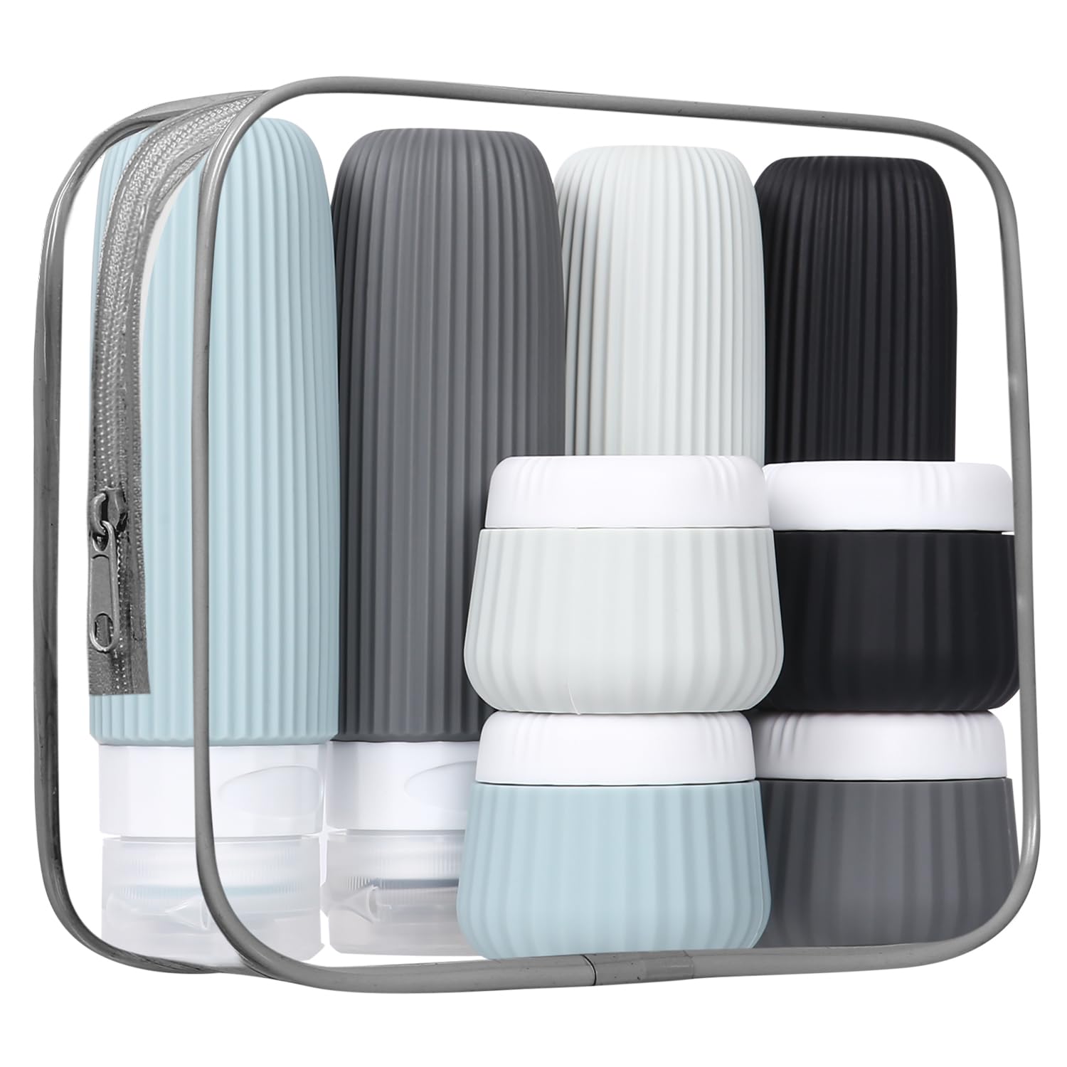 Lot de 8 Flacon Voyage kit, Contenant Voyage à Remplir 30/90ml,Flacon Voyage Silicone Réutilisable et Étanche Contenant de Bouteilles de Voyage,kit avion trousse de toilette Lot de 8 Flacon Voyage kit, Contenant Voyage à Remplir 30/90ml,Flacon Voyage Silicone Réutilisable et Étanche Contenant de Bouteilles de Voyage,kit avion trousse de toilette