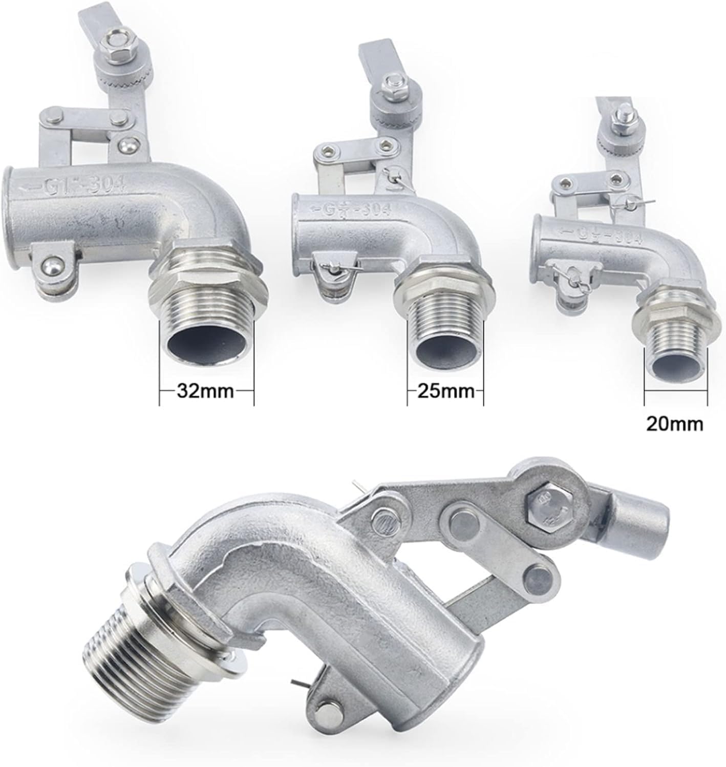 Stainless Steel Float Ball Valves, 1Pcs Stainless Steel Float Ball Valve, Adjustable Water Tank Bend Elbow Floating Control Cistern(0.5 Inch)