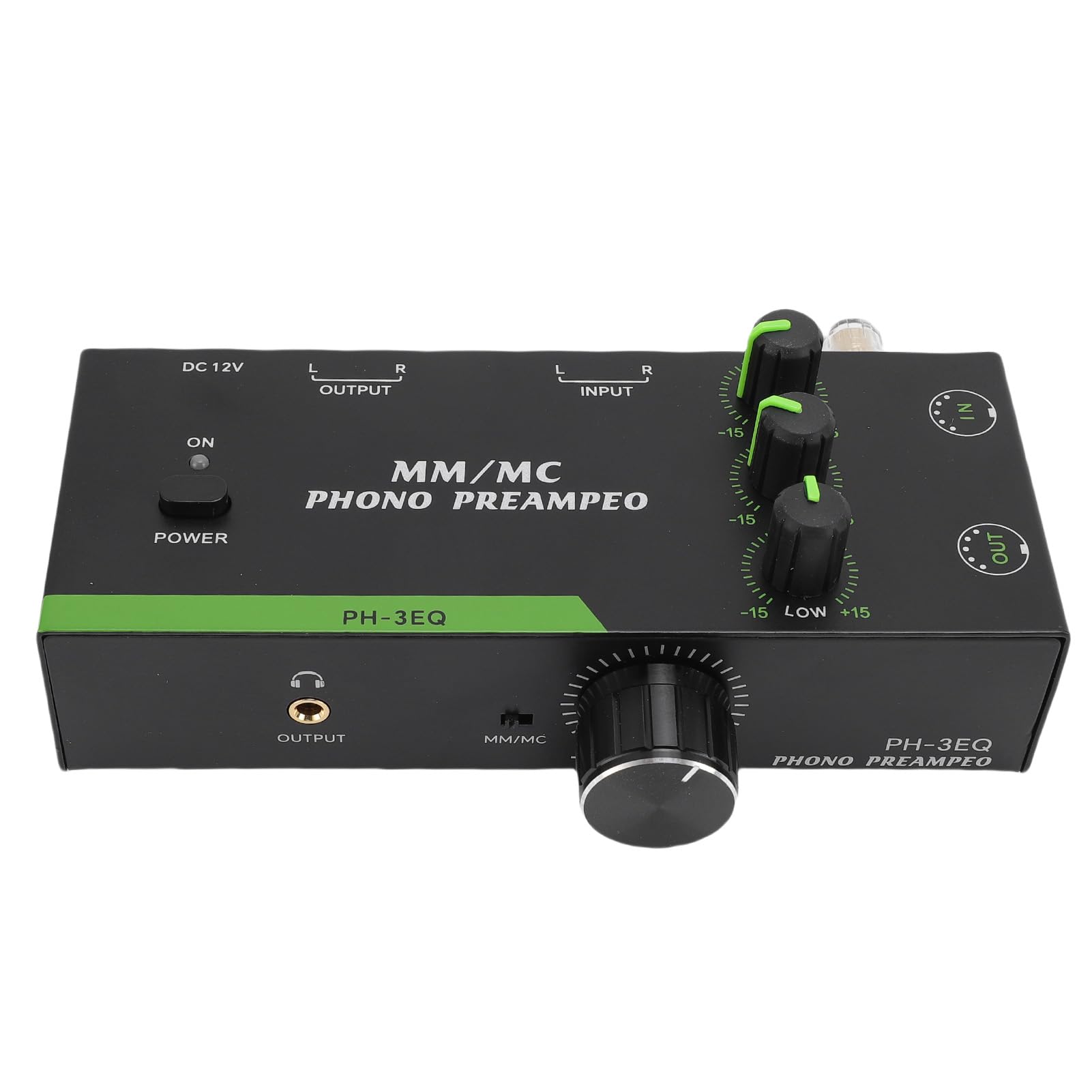 Asixxsix Phono Przedwzmacniacz, Mini Przedwzmacniacz HiFi z 3 -pasmowym Równaniem i 5 -pinowym Wyjściem Wejściowym XLR, dla Odtwarzacza Fonograficznego Fonografu MM MC MC (wtyczka UE)