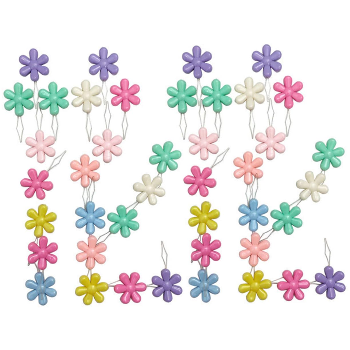 NUOBESTY 4 Set di Cucito per Cucire A Mano Infila Ago A Forma di Fiore Strumenti per Ricamo 50 Pezzi * 4