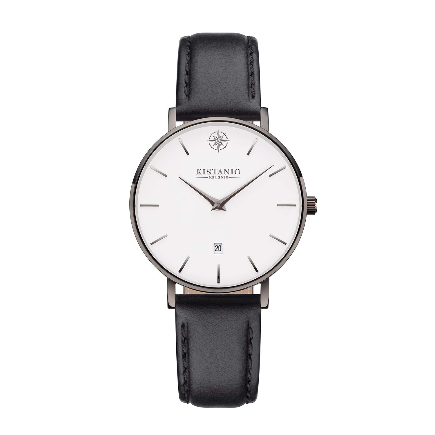 Petit Orologio da donna con vetro zaffiro e cinturino in milanese + cinturino in pelle GM-WH-M-L-BK
