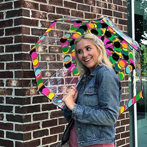 Totes Signature Clear Bubble, Rain & Windproof Umbrella - Perfect For Weddings, Travel And Outdoor Events - Curved Handle With Deluxe Finish, In Transparent Or Colorful Design Options #TOP3
