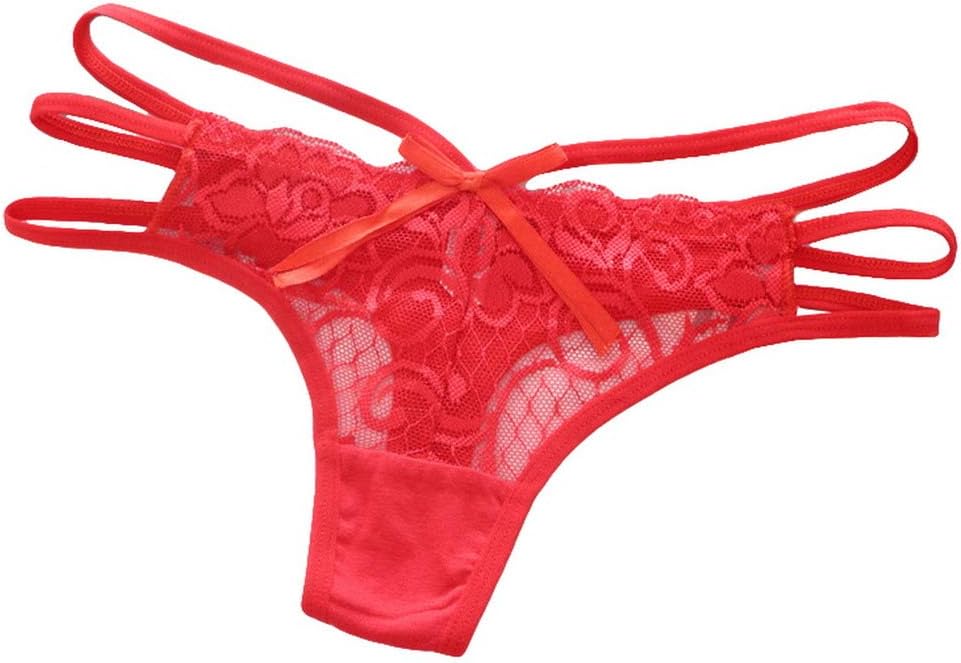 Women Underwear Sheer Floral Lace Thong Briefs Panties B18