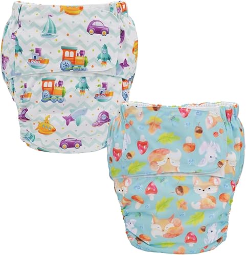 2 piezas de ropa interior de tela ajustable lavable reutilizable para mujeres y hombres, pañales de tela para adultos, cintura de 26 a 52 pulgadas