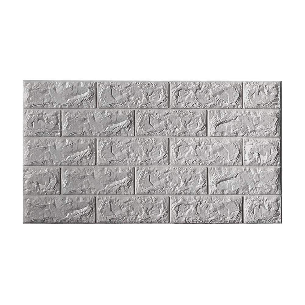 Faux fonds d'écran briques 3D gris de haute densité pour décoration murale raffinée