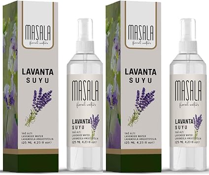 Masala 2 Adet Saf Lavanta Suyu 125 ml%100 Do al Ya l  Hidrosol - Tonik Lavender Floral Water Hydrosol Tonic