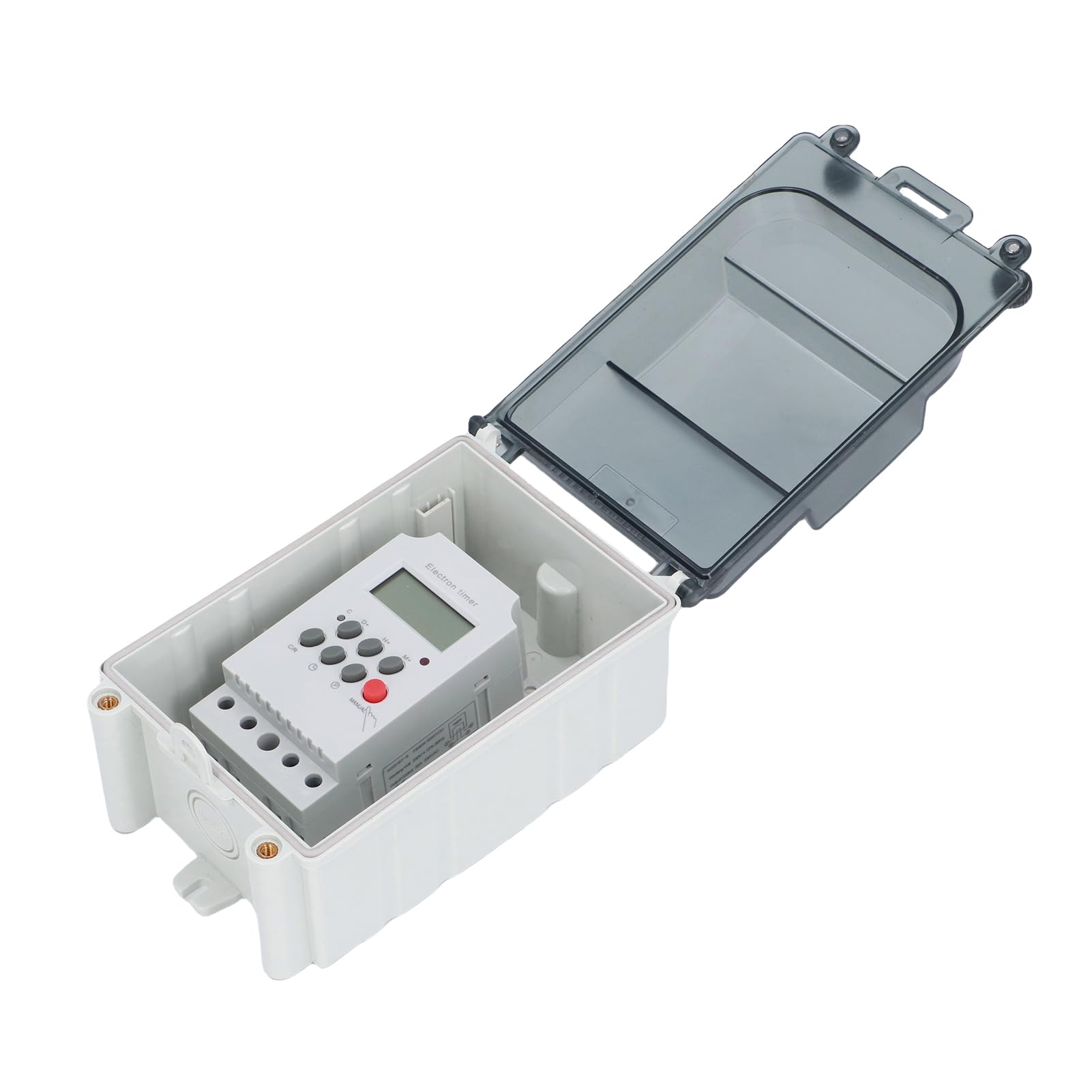 Timer Programmabile per Pompa Piscina, Interruttore Esterno | Timer per Pompa Acqua, ABS+PC, IP67 Antipioggia, 28 Programmi, Display LCD